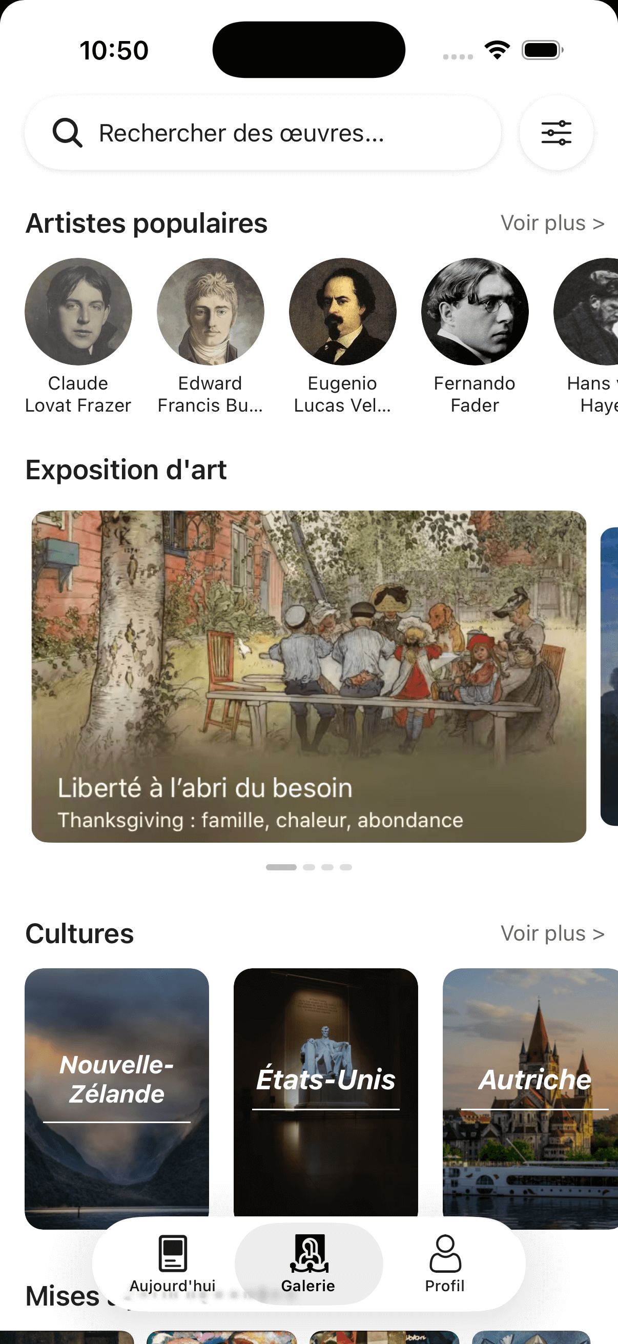Capture d'écran de l'application