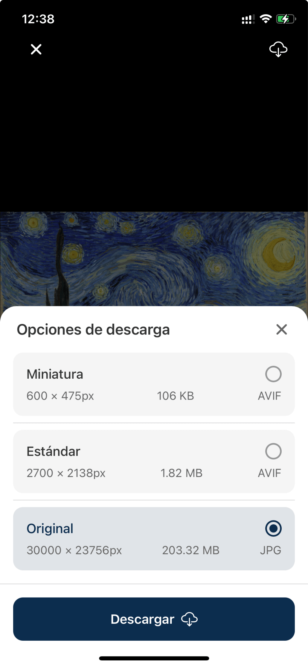 Captura de pantalla de la App